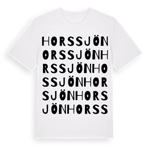 Horssjön ordlek t-shirt – ekologisk bomull t-shirt från PinShirt