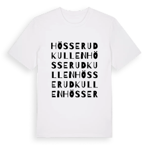 Hösserudkullen ordlek t-shirt – ekologisk bomull t-shirt från PinShirt