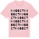 Pink Cotton t-shirt med Hugget ordlek t-shirt