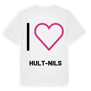 Jag älskar Hult-Nils t-shirt stort tryck – ekologisk bomull t-shirt från PinShirt
