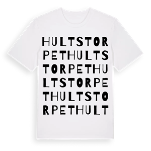 Hultstorpet ordlek t-shirt – ekologisk bomull t-shirt från Pinshirt