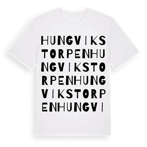 Hungvikstorpen ordlek t-shirt – ekologisk bomull t-shirt från PinShirt