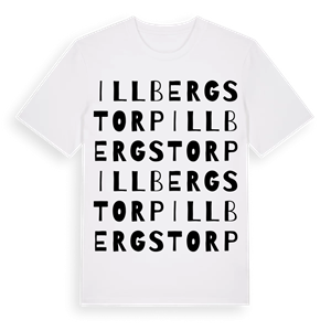 Illbergstorp ordlek t-shirt – ekologisk bomull t-shirt från PinShirt