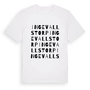Ingevallstorp ordlek t-shirt – ekologisk bomull t-shirt från PinShirt