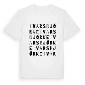 Ivarsbjörke ordlek t-shirt – ekologisk bomull t-shirt från PinShirt