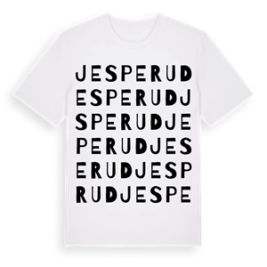 Jesperud ordlek t-shirt – ekologisk bomull t-shirt från PinShirt