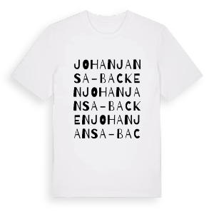 Johan Jansa-backen ordlek t-shirt – ekologisk bomull t-shirt från PinShirt