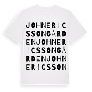 John Ericssongården ordlek t-shirt – ekologisk bomull t-shirt från PinShirt