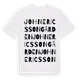 White t-shirt med John Ericssongården ordlek t-shirt
