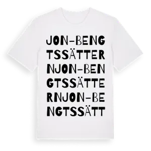 Jon-Bengtssättern ordlek t-shirt – ekologisk bomull t-shirt från Pinshirt