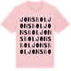 Pink Cotton t-shirt med Jonsbol ordlek t-shirt