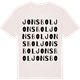 Vintage White t-shirt med Jonsbol ordlek t-shirt