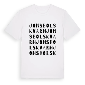 Jonsbols kvarn ordlek t-shirt – ekologisk bomull t-shirt från PinShirt