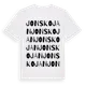 White t-shirt med Jonskojan ordlek t-shirt
