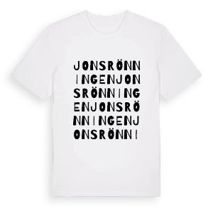 Jonsrönningen ordlek t-shirt – ekologisk bomull t-shirt från PinShirt
