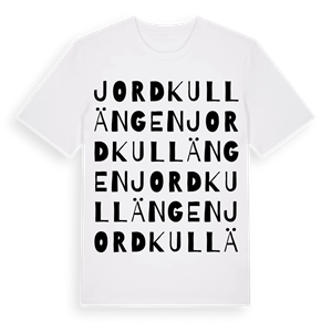 Jordkullängen ordlek t-shirt – ekologisk bomull t-shirt från Pinshirt