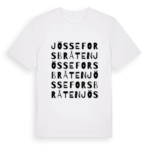 Jösseforsbråten ordlek t-shirt – ekologisk bomull t-shirt från PinShirt