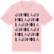 Pink Cotton t-shirt med Juhola ordlek t-shirt