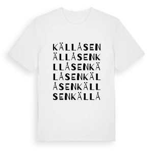 Källåsen ordlek t-shirt – ekologisk bomull t-shirt från PinShirt