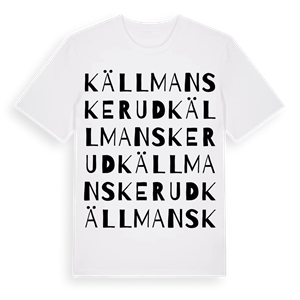 Källmanskerud ordlek t-shirt – ekologisk bomull t-shirt från Pinshirt