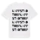 White t-shirt med Kappstadtorp ordlek t-shirt
