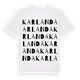 White t-shirt med Karlanda ordlek t-shirt