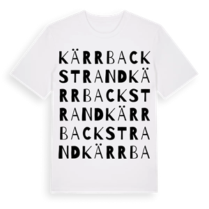 Kärrbackstrand ordlek t-shirt – ekologisk bomull t-shirt från PinShirt