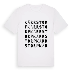 Kärrstorp ordlek t-shirt – ekologisk bomull t-shirt från PinShirt