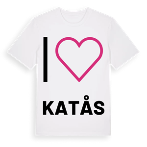 Jag älskar Katås t-shirt stort tryck – ekologisk bomull t-shirt från PinShirt