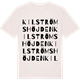 Vintage White t-shirt med Kilströmshöjden ordlek t-shirt