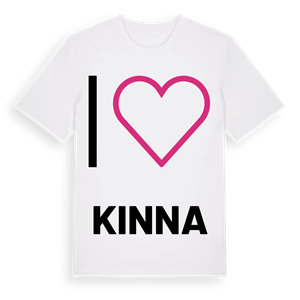 Jag älskar Kinna t-shirt stort tryck – ekologisk bomull t-shirt från PinShirt