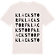 Vintage White t-shirt med Klackstorp ordlek t-shirt