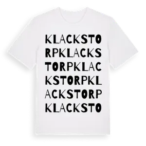 Klackstorp ordlek t-shirt – ekologisk bomull t-shirt från Pinshirt