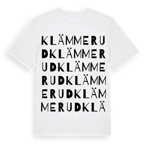 Klämmerud ordlek t-shirt – ekologisk bomull t-shirt från Pinshirt