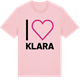 Pink Cotton t-shirt med Jag älskar Klara t-shirt stort tryck