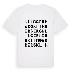 Klingerberg ordlek t-shirt – ekologisk bomull t-shirt från PinShirt