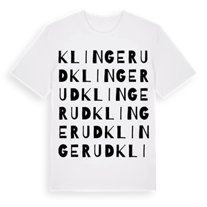 Klingerud ordlek t-shirt – ekologisk bomull t-shirt från PinShirt