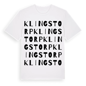 Klingstorp ordlek t-shirt – ekologisk bomull t-shirt från PinShirt