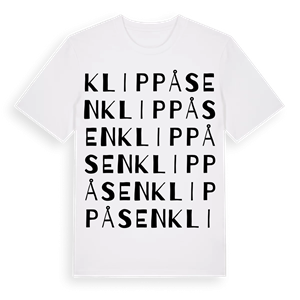 Klippåsen ordlek t-shirt – ekologisk bomull t-shirt från PinShirt