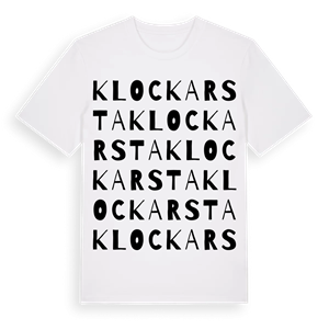 Klockarsta ordlek t-shirt – ekologisk bomull t-shirt från Pinshirt