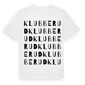 Klubberud ordlek t-shirt – ekologisk bomull t-shirt från PinShirt