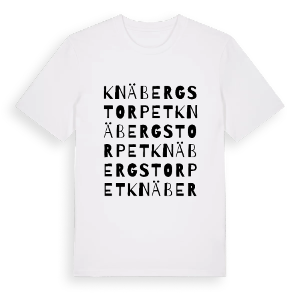 Knäbergstorpet ordlek t-shirt – ekologisk bomull t-shirt från PinShirt