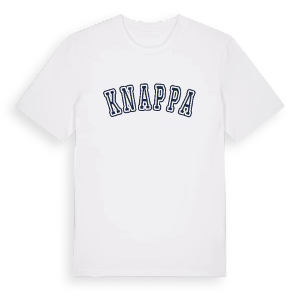 Knappa college t-shirt – ekologisk bomull t-shirt från PinShirt