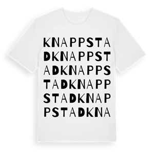 Knappstad ordlek t-shirt – ekologisk bomull t-shirt från Pinshirt