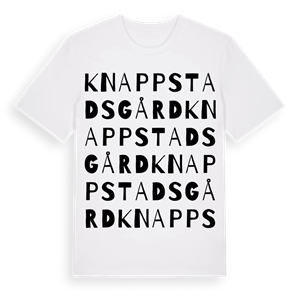 Knappstads Gård ordlek t-shirt – ekologisk bomull t-shirt från Pinshirt