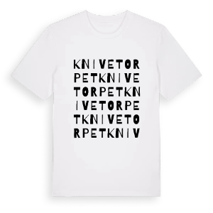 Knivetorpet ordlek t-shirt – ekologisk bomull t-shirt från PinShirt