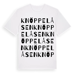 Knöppelåsen ordlek t-shirt – ekologisk bomull t-shirt från PinShirt