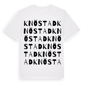 Knöstad ordlek t-shirt – ekologisk bomull t-shirt från Pinshirt