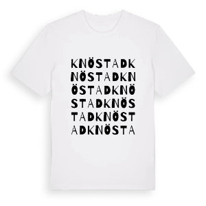 Knöstad ordlek t-shirt – ekologisk bomull t-shirt från PinShirt