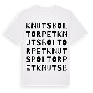 Knutsboltorpet ordlek t-shirt – ekologisk bomull t-shirt från PinShirt